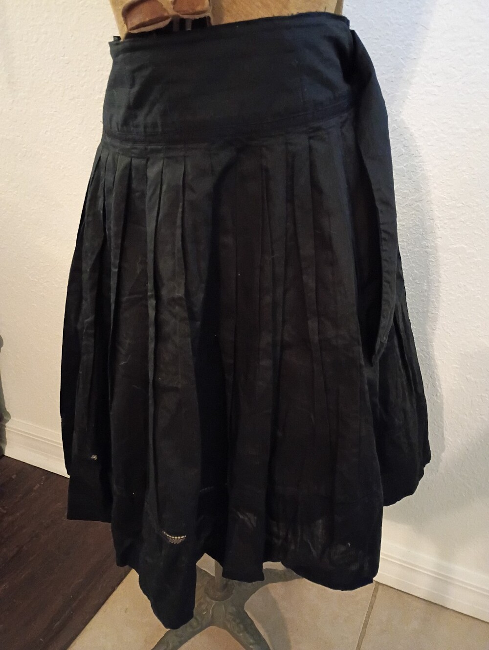 Burberry Black Pleated Skirt with Full Circle Silhouette
